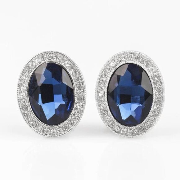 Paparazzi Jewelry Accessories - Only FAME In Town - Blue Earrings - Vintage - Picture 4 of 4